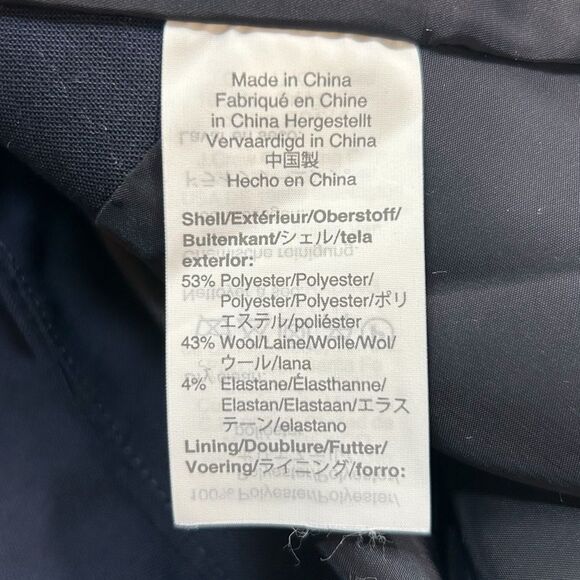 J.Crew Women's Navy Wool Blend Pencil Skirt Asymmetrical Faux Wrap Size 0 - Picture 4 of 7